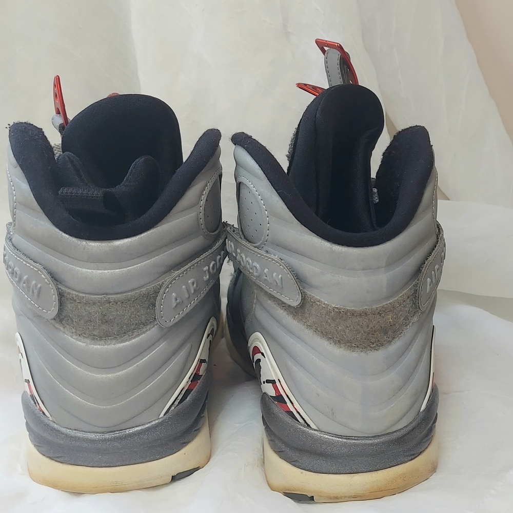 Nike Air Jordan 8 Retro "Reflections of a Champion" Refelctive Gray Sneakers 8.5 - Picture 4 of 14